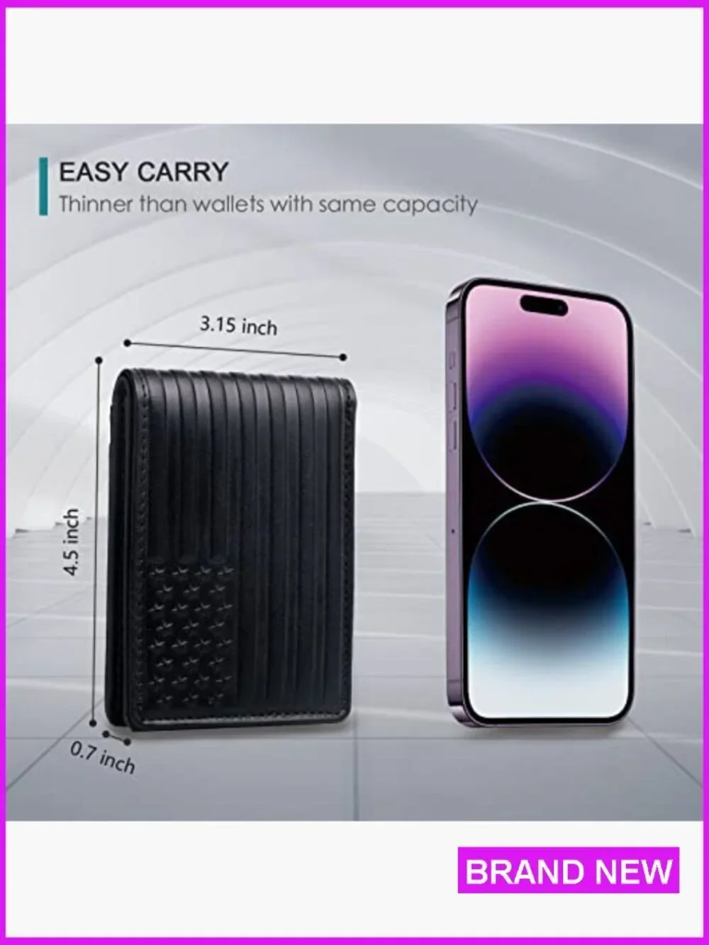 Men's Full Grain Leather Bifold Wallet RFID Blocking Slim Retro Classic